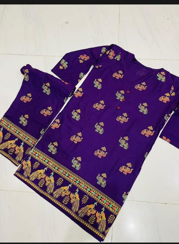 Stylish Collection Stitched Elephant printed 2pc Dress for Women Winter Wear